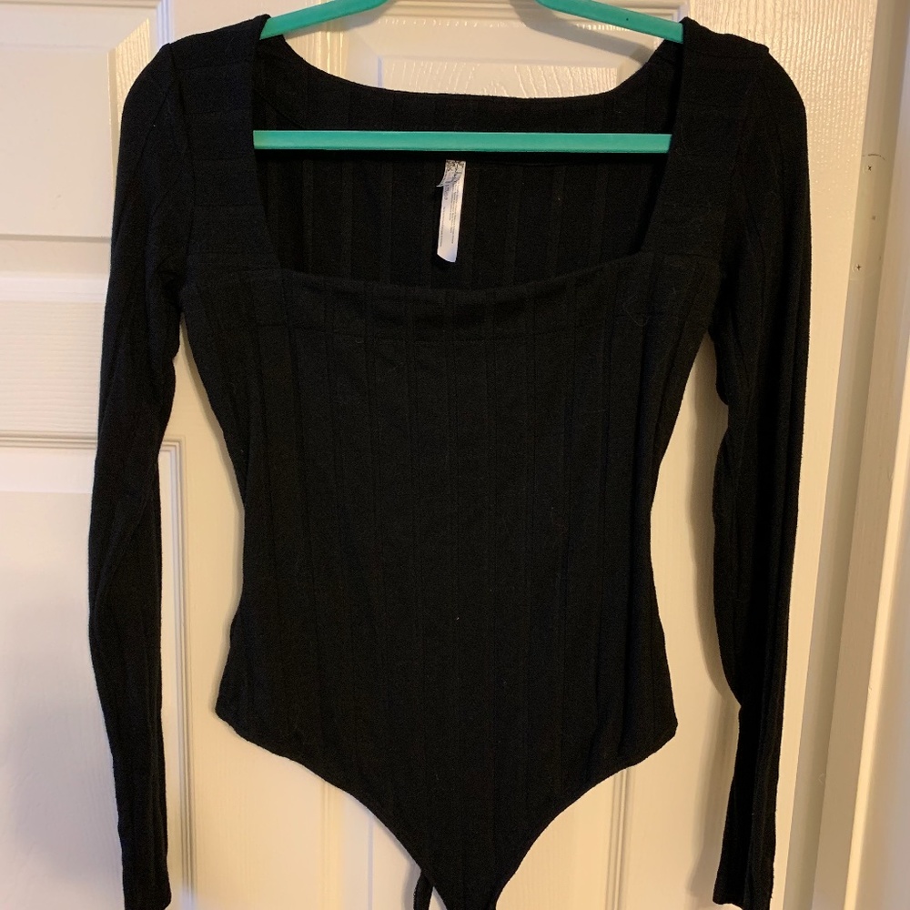 Free People Square Neck long sleeve body suit